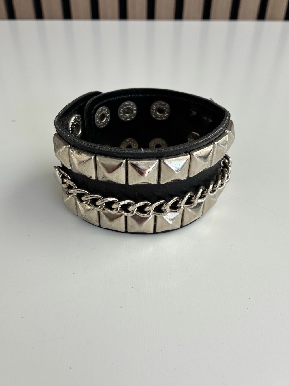 VTG 2001 MTV Punk Rock Studded Faux Leather Cuff